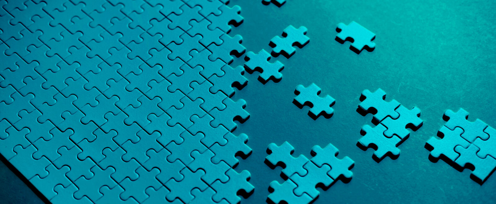Blue jigsaw puzzle pieces