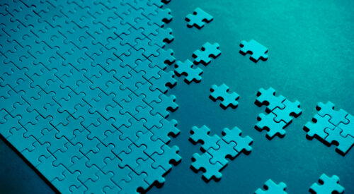 Blue jigsaw puzzle pieces