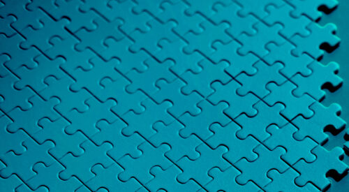 Blue jigsaw puzzle pieces