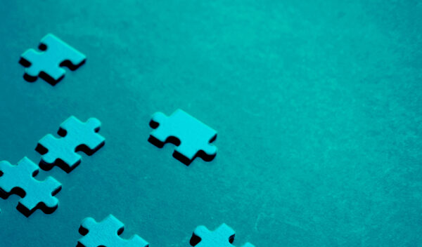 Blue jigsaw puzzle pieces