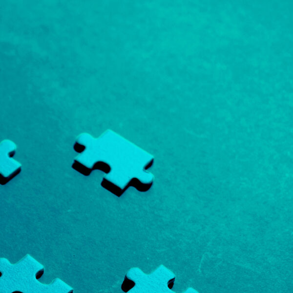 Blue jigsaw puzzle pieces