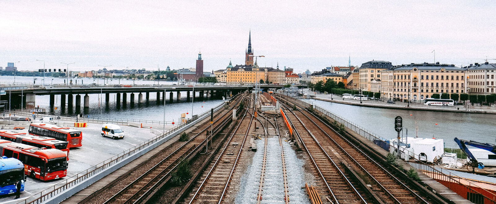 Railway bridge looking towards Stockholm, Sweden