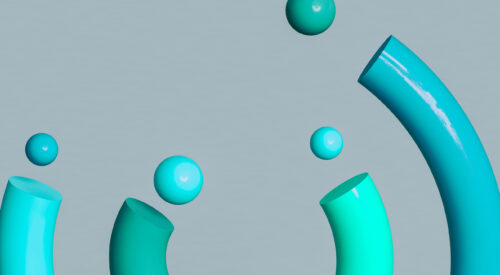 3d render of blue rounded financial chart