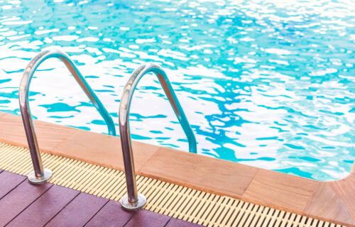 Swimming pool close up